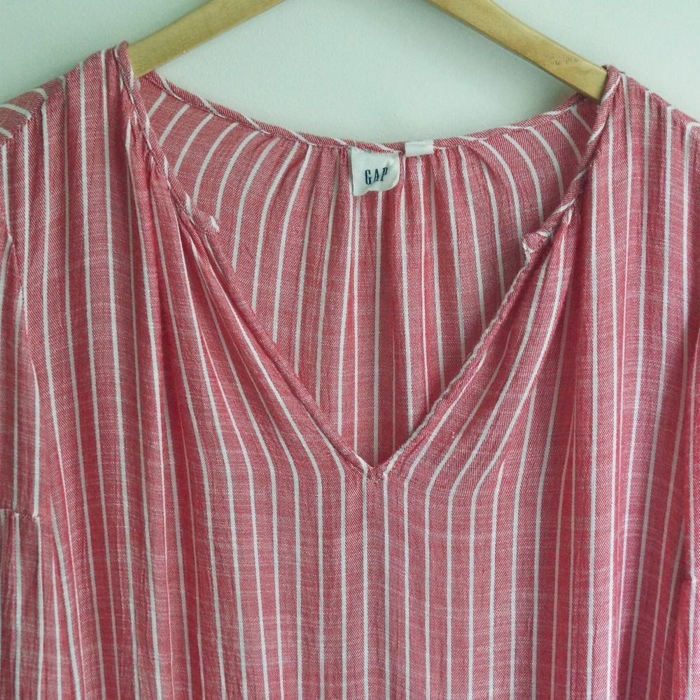 Gap red and white striped long sleeved tunic